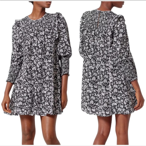 Joie Jamila Floral Print Shift Long Sleeve Dress